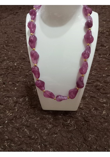 Mor Kaya Modeli Kolye Mor