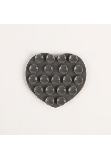 Goldenqian Kalp Şeklinde Çift Taraflı Silikon Vantuz Telefon Etiket Kendinden Yapışkanlı Kaymaz Emme Telefon Desteği Braketi Vantuz Gray Gray