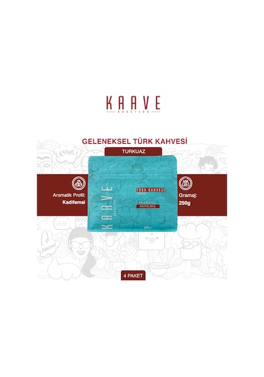 Kv-türk Kahvesi Turkuaz 250 G 4 Lü Tanışma Paketi Türk Kahvesi