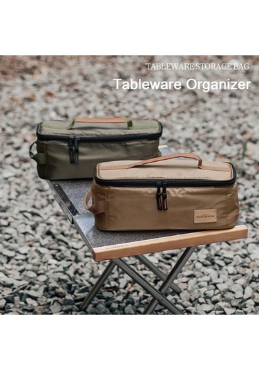 Haki Açık Hava Piknikleri İçin Büyük Kapasiteli Temizlemesi Kolay Çanta Çeşitli Eşyalar Düzenleyici