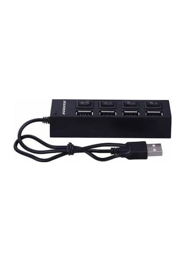 4 Port Usb Çoklayıcı 2.0 Hub Switch Çoğaltıcı Işıklı Anahtarlı