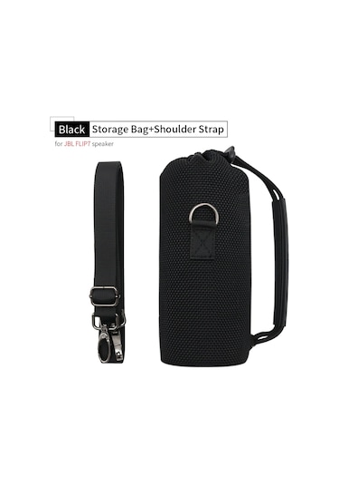 Jbl Flıp 7 İçin Taşınabilir Hoparlör Çantası Flıp 7 Gen Ses Geçirgen Çanta Açık Black With Strap