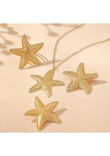 Deniz Yıldızı Niche Tasarim Kadın Takı Seti Altın Kaplama