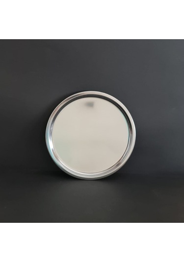 12 Adet Paslanmaz Çelik Diplomat Tabak 430 Kalite Tatlı & Pasta Servis Tabağı 25.5 Cm Gümüş