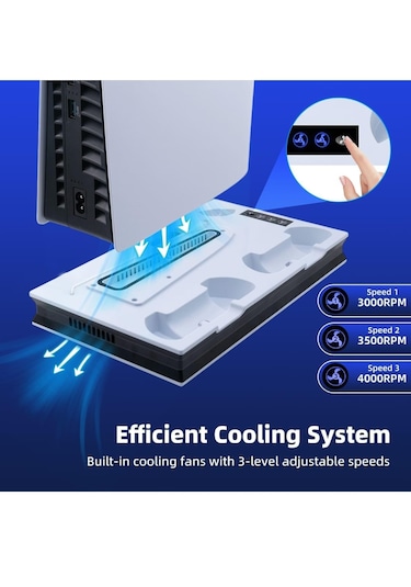 Ps5 Slim Fonksiyonel Fanlı Şarj Standı Led Göstergeli Yh60