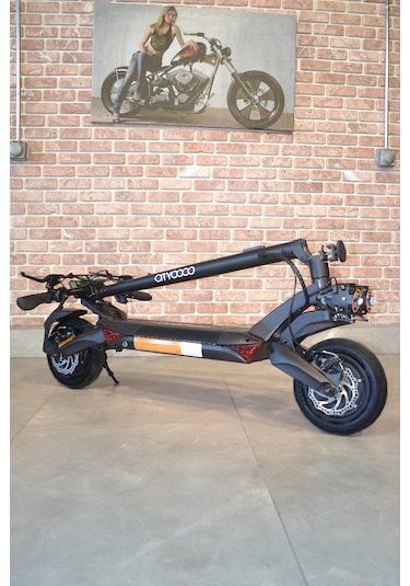 Citycoco Mx - T10 Çift Motor Katlanabilir Elektrikli Scooter 1600W Siyah