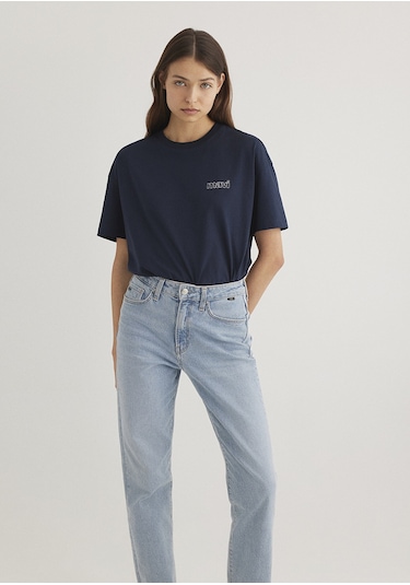 Mavi - Mavi Logo Baskılı Lacivert Tişört 1611309-70490 Lacivert