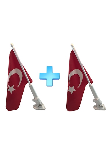 2'li Plastik Tekne Bayrak Direği. Bayrak Dahil. 40cm