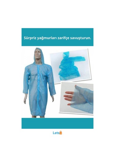 Kapüşonlu Tek Kullanımlık Yağmurluk Renkli Ve Pratik Yağmura Karşı Koruma Çok Renkli