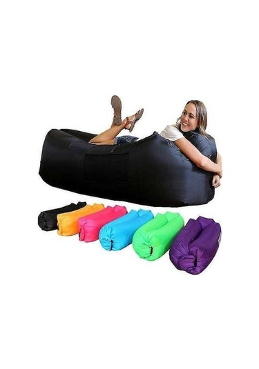 Bloomnest Şişme Hava Kanepe Şezlong - Seyahat Dostu, Su Geçirmez, Kompakt Altın - Siyah