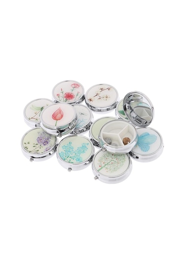 Tıp Organizatör Taşınabilir Hap Kutusu Makyaj Saklama Kabı Katlanır Hap Kutusu 4