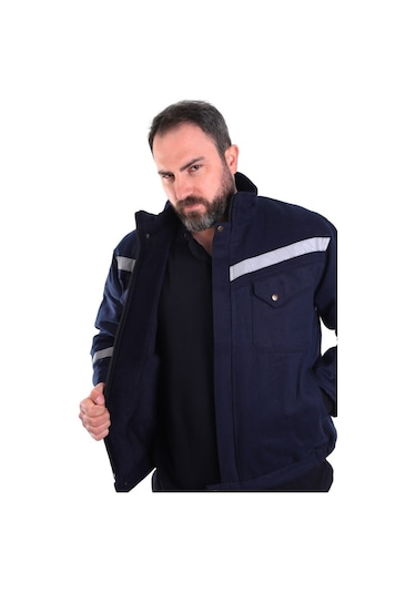 Eser - 7-7 Gabardin Içi Polarlı Mont -Lacivert