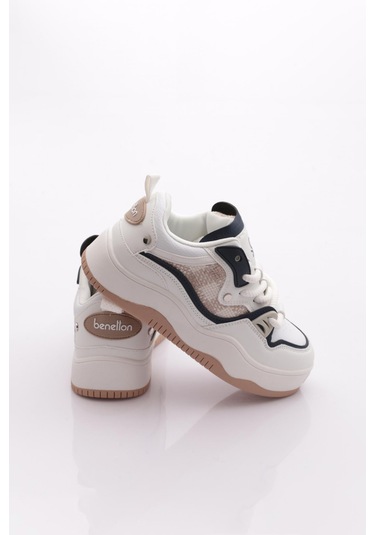 Benetton Bni-12157 Kadın Sneaker Ayakkabı Beyaz Lacivert Benetton Bni-12157 Kadın Sneaker Ayakkabı Beyaz Lacivert