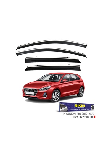 Replax Hyundai İ30 2017 Sonrası Kromlu Cam Rüzgarlığı 4lü