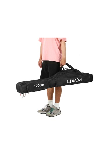 Lixada 120cm 3 Katmanlar Balıkçılık Kutup Çanta Taşınabilir,siyah