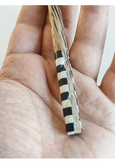 Geometrik Kontrastlı Sedef Ve Bambu Saç Çubuğu Çok Renkli