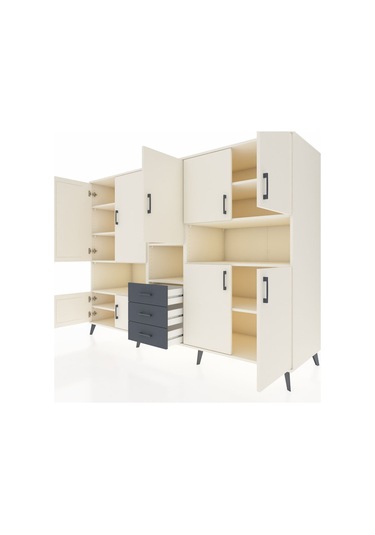 Kronos Dolap 13 Raflı 3 Çekmeceli 9 Kapaklı 220x59x163 Aytaşı-ayt Aytaşı-aytaşı/antrasit