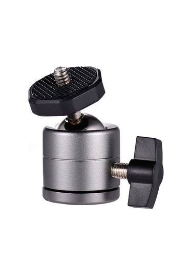 Geeroyoo Gri Alüminyum Mini Kafa, 360 Dönüşlü, 1/4" Vida, Fotoğraf Kamera Ve Kamkorder İçin Tripod Uyumlu Aksesuar