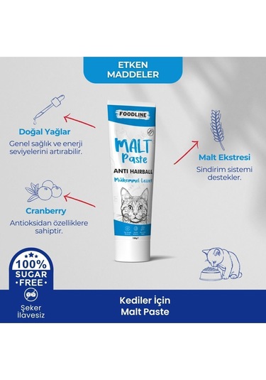 Foodline Anti-hairball Malt Macun 100 Gr Tüy Yumağı Önleyici