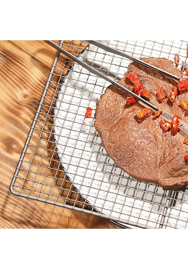 Springsun Titanyum Izgara Ağı - Ultra Hafif, Isı Ve Korozyona Dayanıklı, Düzgün Isıtma, Yemek Tutucu Dalgalı Yüzeyli, Gıda Lezzeti Bozmayan Gümüş