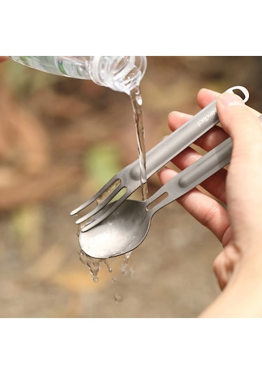 Nextool Titanyum Çorba Kaşığı Kamp Gereçleri Seti Açık Piknik Yürüyüşü İçin Çatal Bıçak Takımı Seti Bpa İçermez, Fda Sertifikalı Değildir