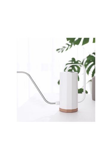 Kosona 1.2l Çelik Uçlu Plastik Sulama Kasa, Üç Bölümlü El Tutucu, Modern Çiçek Ve Sukulent Sulama Aleti, Beyaz Beyaz