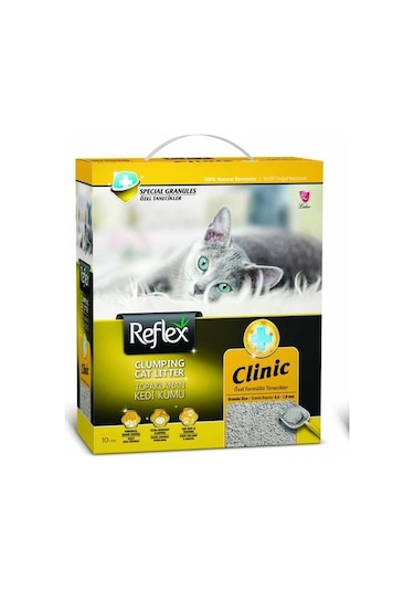 Reflex Clinic Özel Formüllü Tanecikler Topaklaşan Bentonit Kedi Kumu 10 L