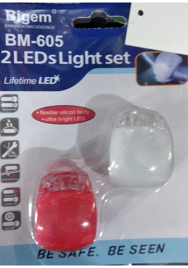 Bigem Bm-605 Bisiklet Ön-Arka Çamurluk Silikon Sinyal Lambası Açık Gri
