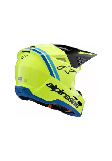 Alpinestars Sm3 Youth Radium Off-road Çocuk Genç Motosiklet Kaskı Sarı Siyah Mavi