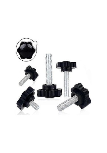 5/10 Adet Yıldız Şeklinde Dişli Sıkma Sapı Cıvatası Bakalit El Topuzu Sıkma Vidası Endüstri Ekipmanları Plastik Çelik M5 M6 M8 M5x12 5 Adet Diğer