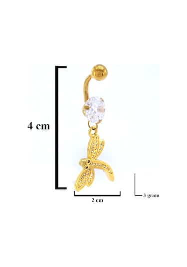 Ferizz Altın Kaplama Zirkon Taşlı Yusufçuk Piercing Prc-115 Altın