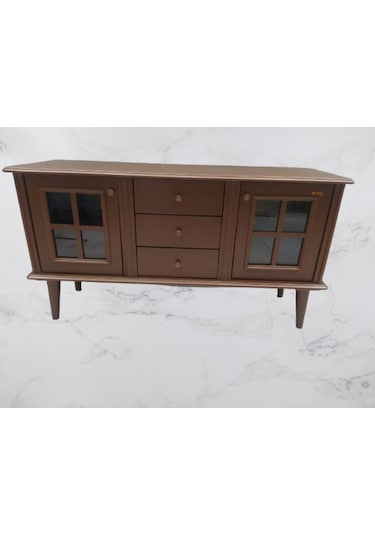 Bengimobilya Tv Sehpası Windovs Model Pencere Ahşap Gürgen Retro Ayak Ceviz Re (486057554)