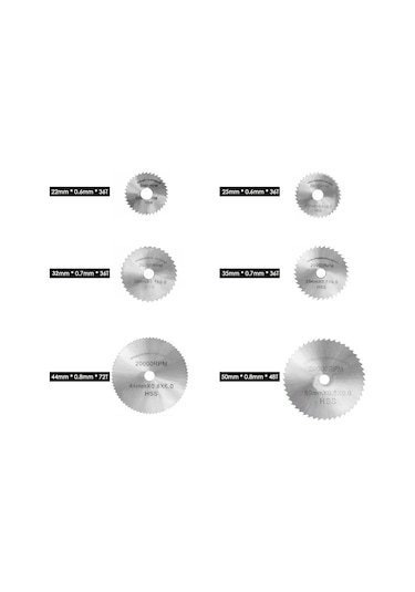 Maiyame 7 Parça Hss Dairesel Testere Bıçak Seti - Ahşap, Plastik Ve Metal Kesme İçin Yüksek Hızlı Kesici Takım