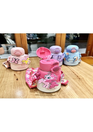 Hangfox Hasbro My Little Pony 316 Çelik Termos Bardak 600ml - Çift İçecek Memiş/doğru , Isı Ve Soğuk Saklama, Çocuklar İçin, Okul, Dışarıda Taşınabilir Pembe