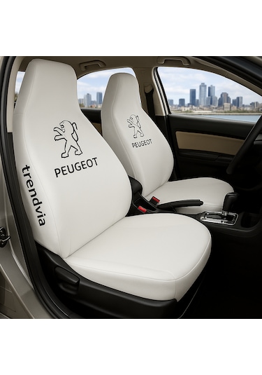 Peugeot Uyumlu Ön Arka Koltuk Kılıfı Penye Servis Kılıfı Oto Koruma Seti Beyaz