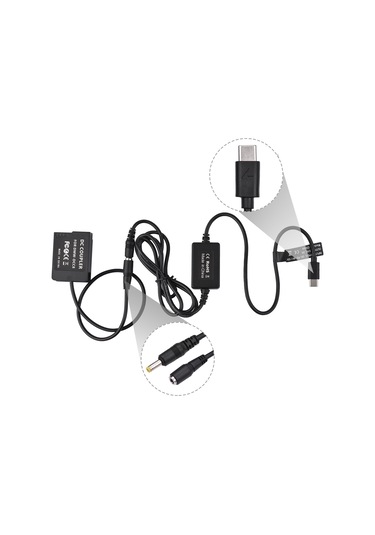 Youtek Panasonic Lumıx İçin Usb Type-c Pd Hızlı Şarj Desteği İle Sahte Pil Ve Kablo Seti