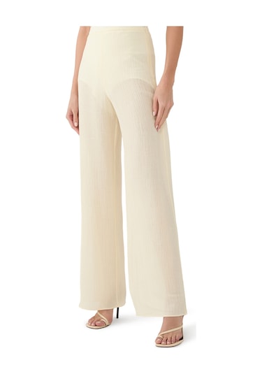 Taller Marmo Plaj Modası Için Rahat Pantolon Ivory