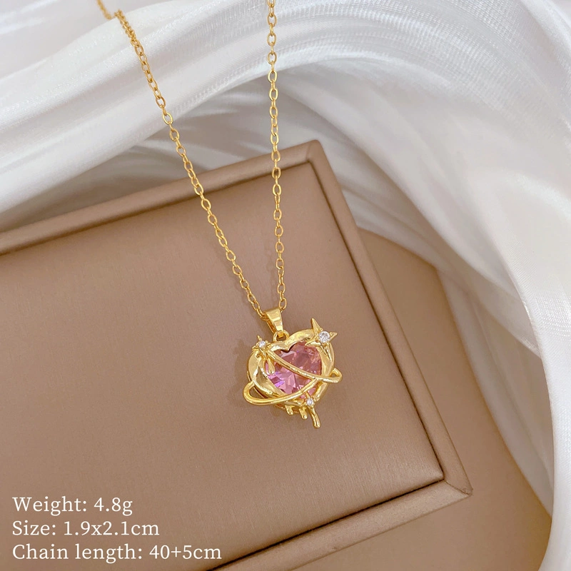 Zarif Instagram Stilinde Minimalist Titanyum Çelik Kadın Kolye No.55 Çok REnkli