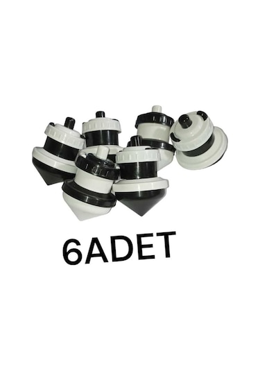 6 Adet Siyah- Beyaz Plastik Topaç