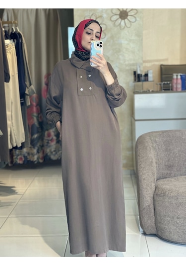 Olla Collection Brown Tensel Elbise Kahverengi