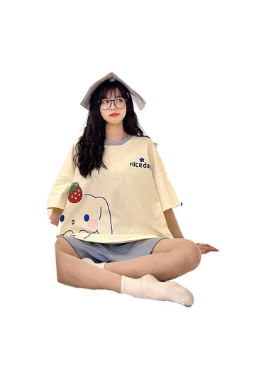Snapbuy Göğüs Yastığı İle Şişme Önleyici Pijama Kadın Yaz Gülen Kore Kısa Kollu Şort Sevimli Öğrenci İnce Ev Giyim Seti 6004 Çilekli Köpek Göğüs Yastığı İle Snapbuy Göğüs Yastığı İle Şişme Önleyici Pijama Kadın Yaz Gülen Kore Kısa Kollu Şort Sevimli Öğrenci İnce Ev Giyim Seti 6004 Çilekli Köpek Göğüs Yastığı İle