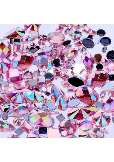 Gül Kırmızı Ab Diy Düzeltmesiz Flatback Akrilik Tırnak Taşları Rhinestones Boncuk 3d Tırnak Sanat