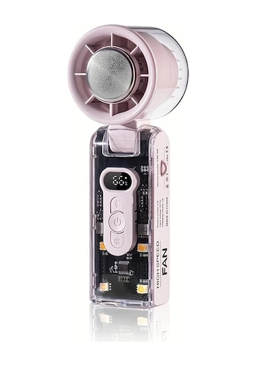 Xuweiwei Şeffaf Mor Katlanabilir El Tipi Buz Paketi Fanı Soğutma Aydınlatma 100 Ayarlı Usb Şarj Lityum Pil İç Dış Mekan