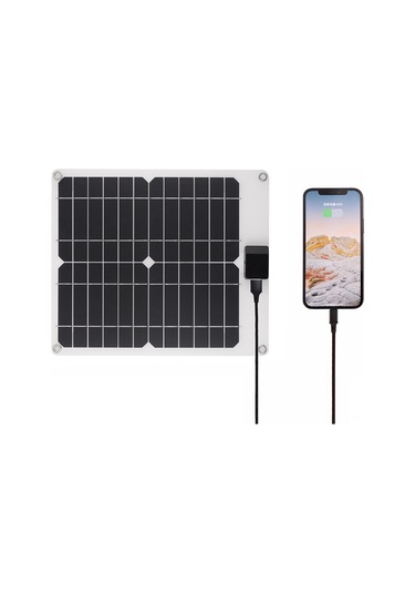 Mufunye Güneş Paneli Çekirdekli Dışarıda Kullanılamabilir 15w Beyaz Cep Telefonu Şarj Aleti Dc Kablolu, 12v Çıkışlı Güneş Enerjisi Şarj Cihazı