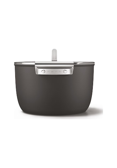 Smeg Cookware 50's Style Siyah Tencere Cam Kapaklı 26 CM 7.7 L
