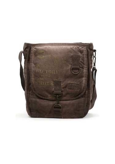 Oldcottoncargo Old Cotton 8184 Salaş Kanvas Omuz Postacı Laptop Okul Çantası Kahverengi