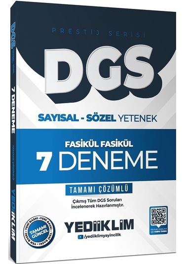 Yediiklim Yayınları 2026 Dgs Tamamı Çözümlü 3 Yıldız Deneme