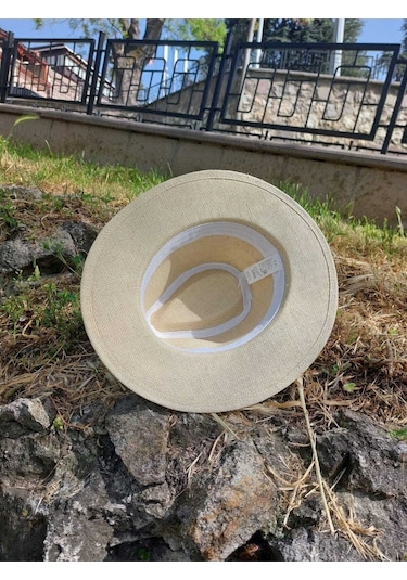 Suyutti Kostan Aksesuar Unisex Hasır Şapka Krem krem