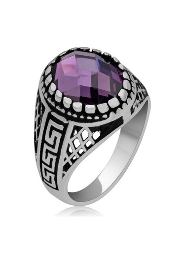 Casera's Gümüş Lila Zirkon Taşlı Çocuk Erkek Yüzük Csr2184720 Gümüş