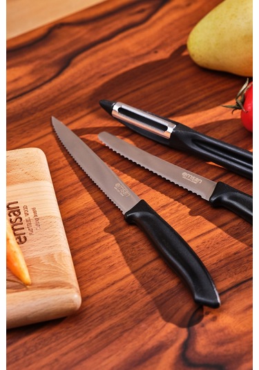 Emsan Nıx 3'lü Soyacaklı Bıçak Seti Siyah